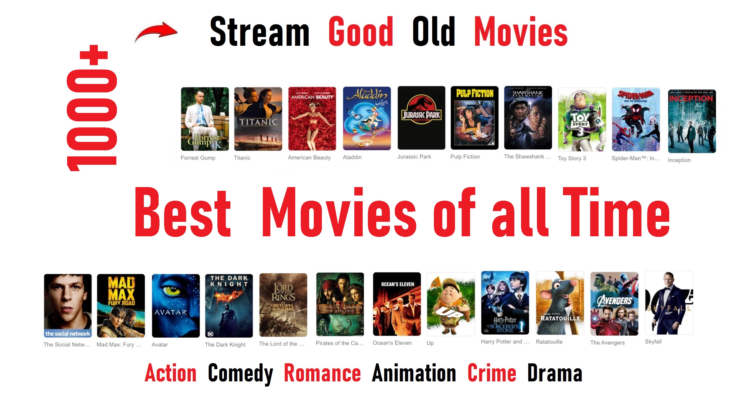 Best Action Comedy Romance Animation Crime Drama Movies of all time