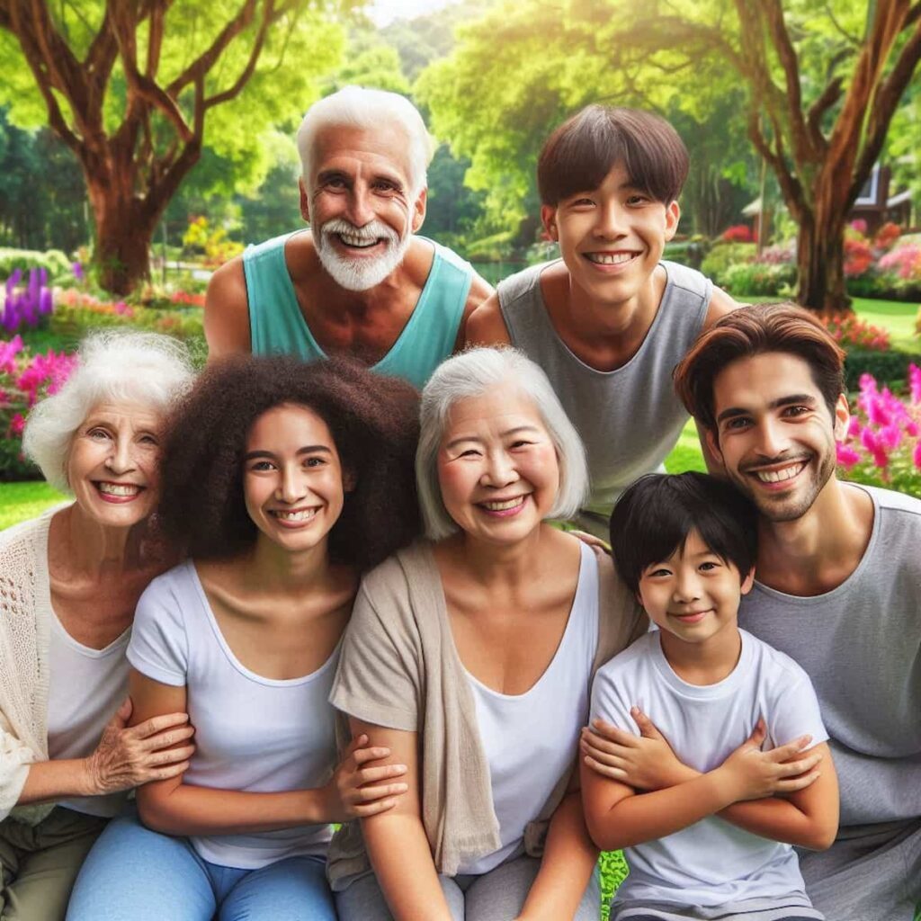 group of peoples with diversity - longevity and Anti-Aging