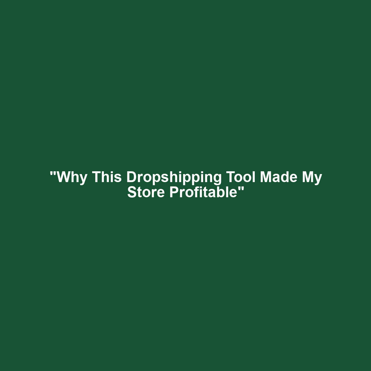 “Why This Dropshipping Tool Made My Store Profitable”