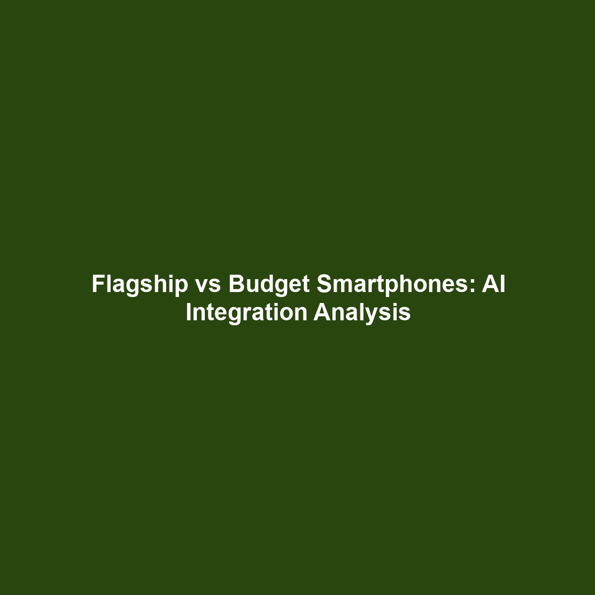 Flagship vs Budget Smartphones: AI Integration Analysis