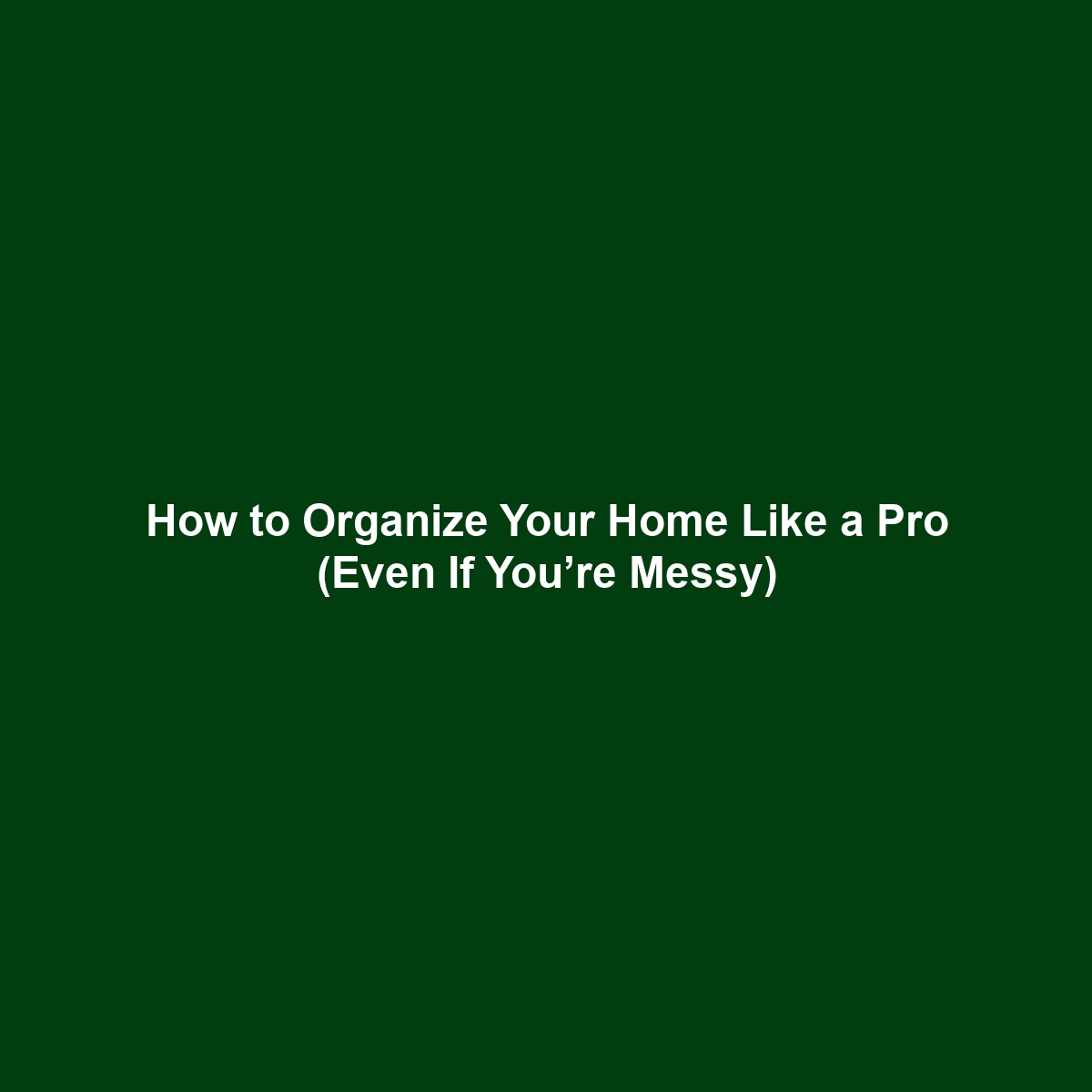 How to Organize Your Home Like a Pro (Even If You’re Messy)